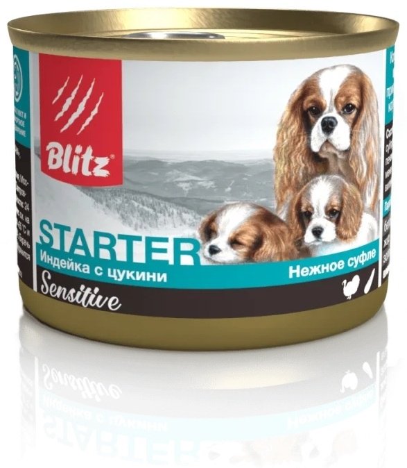 Корм BLITZ Starter Sensitive индейка с цукини все породы 200 г 1 шт