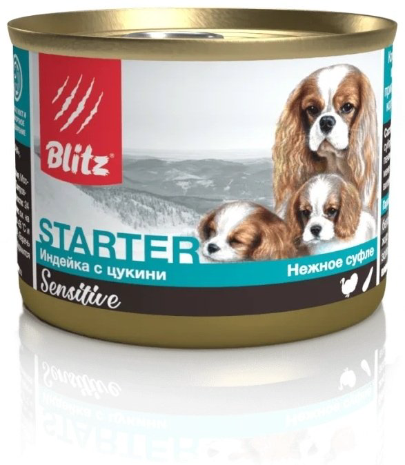 Корм BLITZ Starter Sensitive индейка с цукини все породы 200 г 1 шт купить,1247