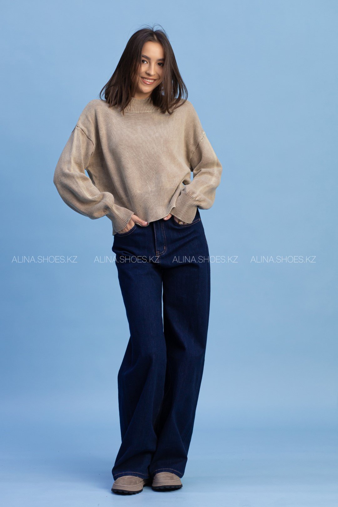 Джемпер alinashoes бежевый купить,NaN