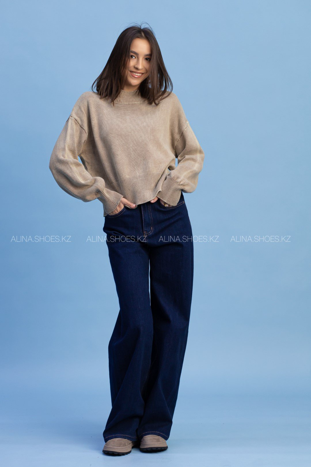 Джемпер alinashoes бежевый купить,NaN