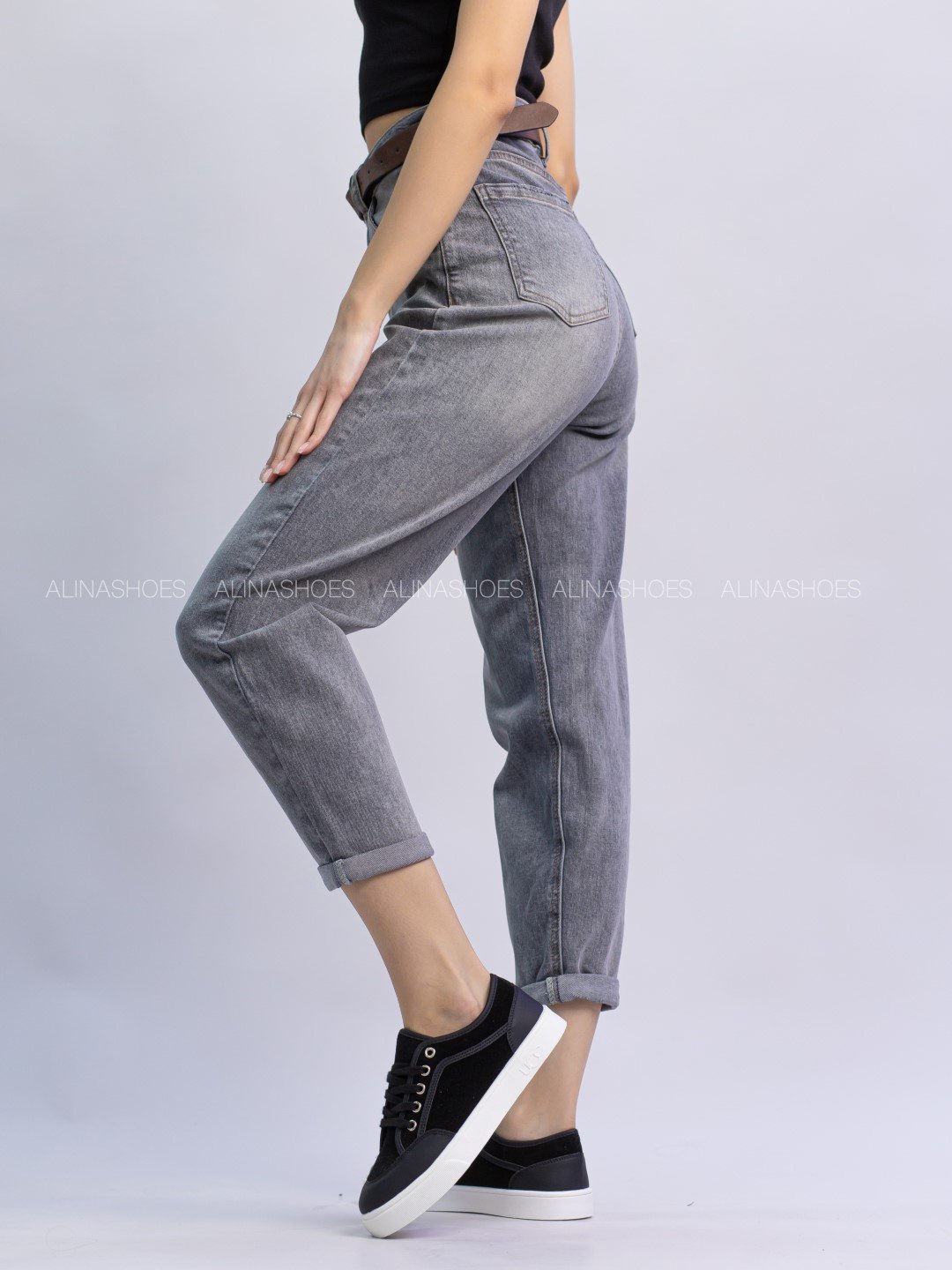 Джинсы джинсы-мом alinashoes графит купить,NaN
