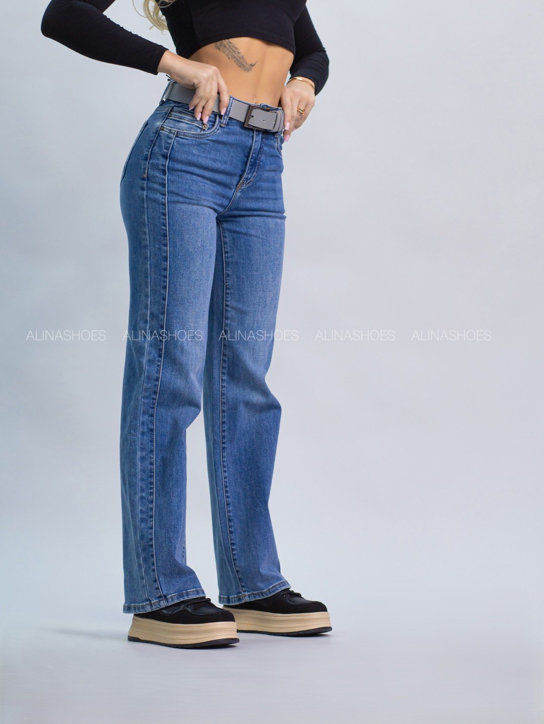 Джинсы прямые alinashoes голубой купить,NaN