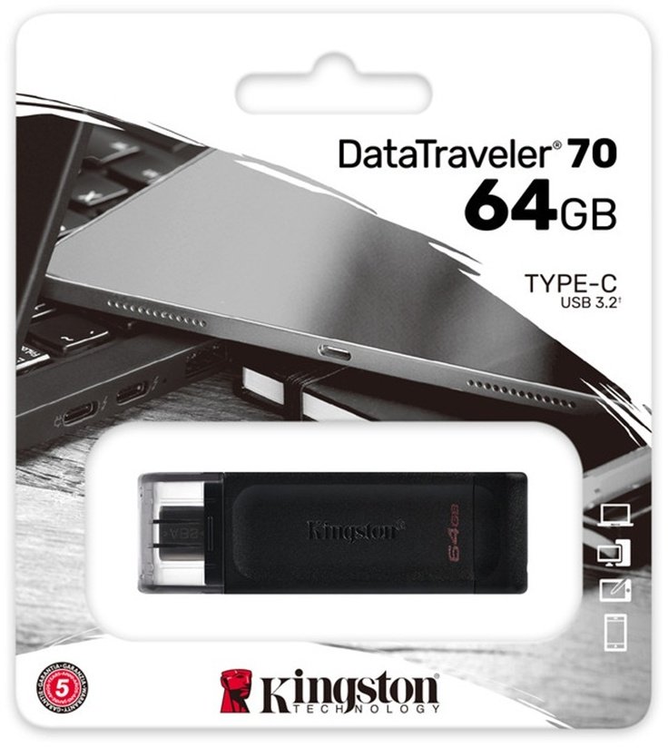 USB Flash карта Kingston DT70/64GB 64 Гб черный
