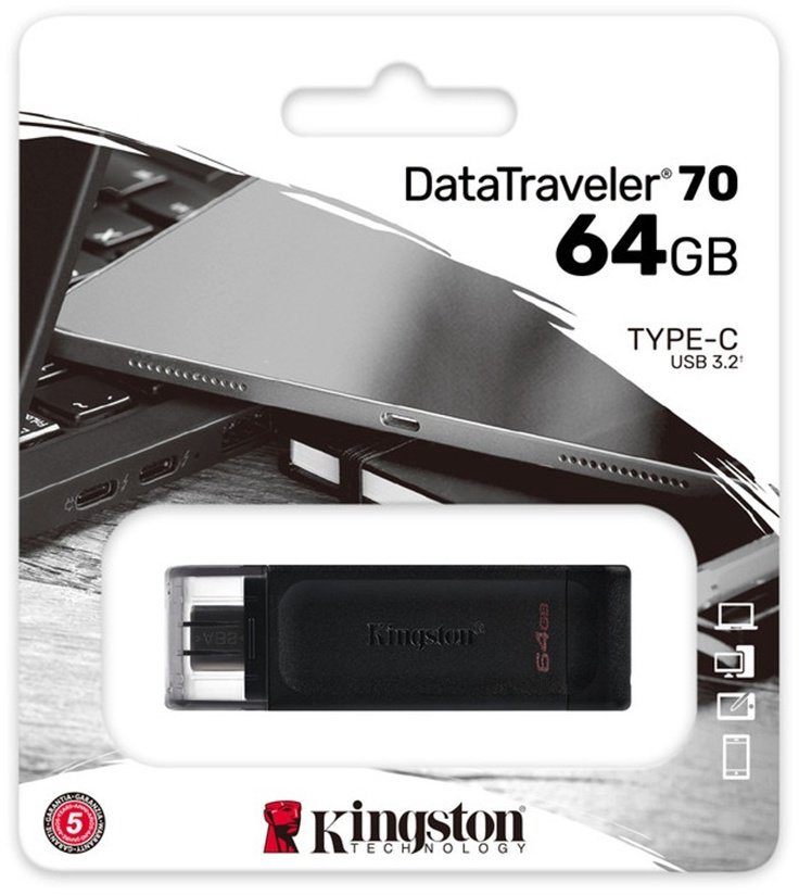 USB Flash карта Kingston DT70/64GB 64 Гб черный купить,4990