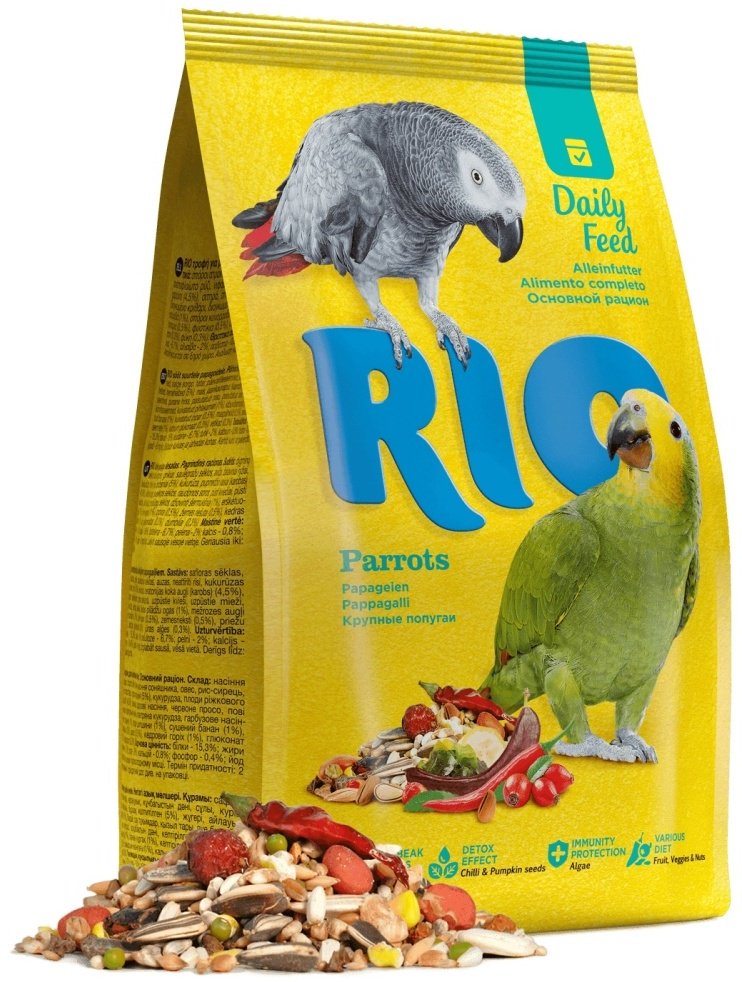 Корм RIO Parrots для крупных попугаев 1000 г купить,NaN