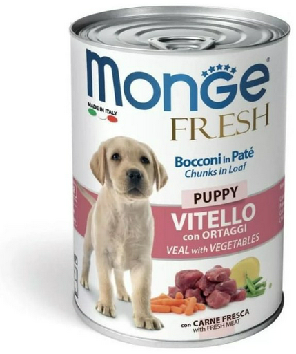 Корм Monge Fresh Puppy Телятина с овощами для щенков всех пород 400 г 1 шт