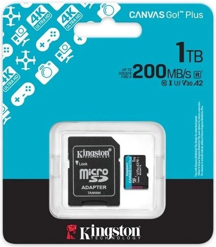 Карта памяти Kingston Secure Digital XC Canvas Go SDCG4/1TB 1 Гб купить,216599