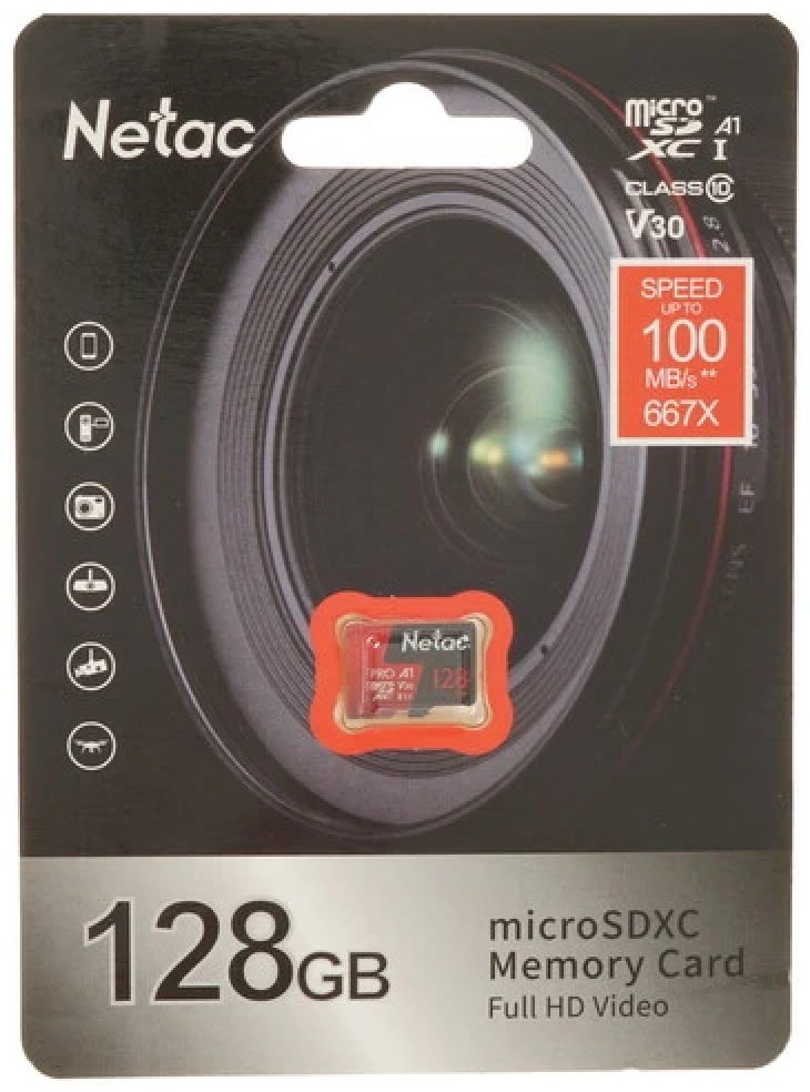 Карта памяти Netac microSDXC P 500 Extreme Pro (NT02P500PRO-128G-S) 128 Гб купить,NaN