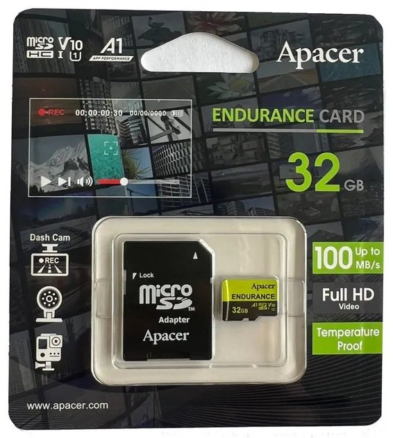Карта памяти Apacer High Endurance + адаптер, AP32GEDM0D05-R 32 Гб