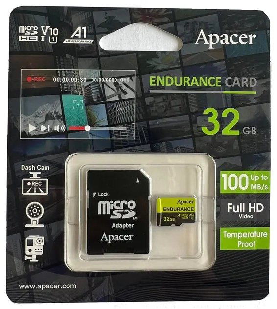 Карта памяти Apacer High Endurance + адаптер, AP32GEDM0D05-R 32 Гб