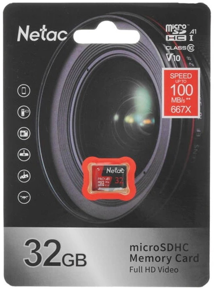 Карта памяти Netac microSDHC P500 Extreme Pro (NT02P500PRO-032G-S) 32 Гб купить,NaN