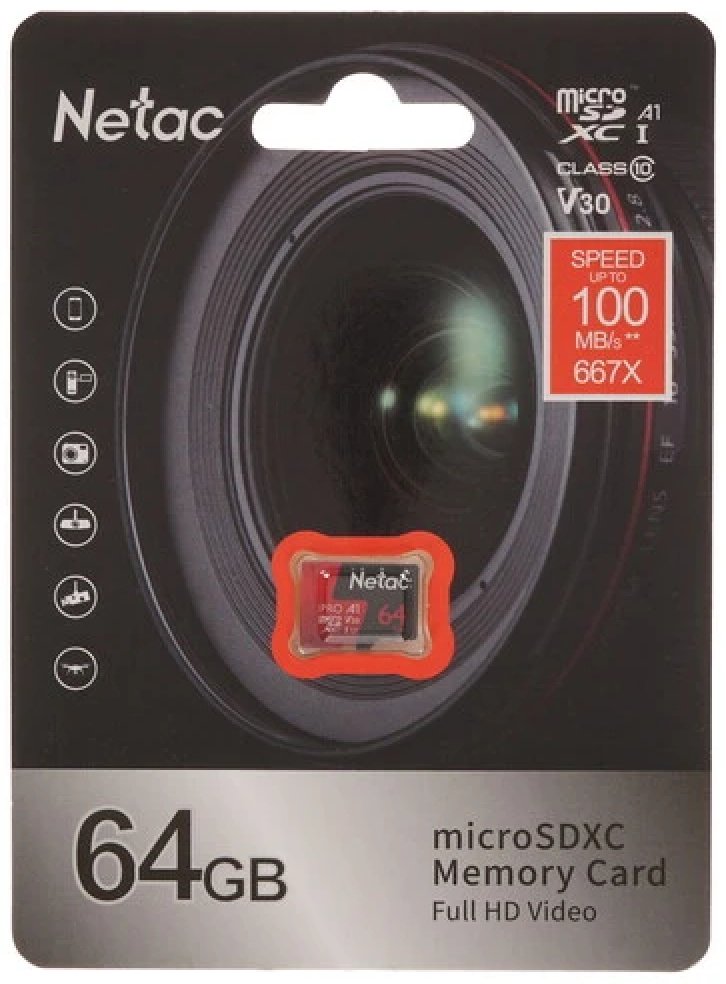 Карта памяти Netac microSDXC P500 Extreme Pro (NT02P500PRO-064G-S) 64 Гб купить,NaN