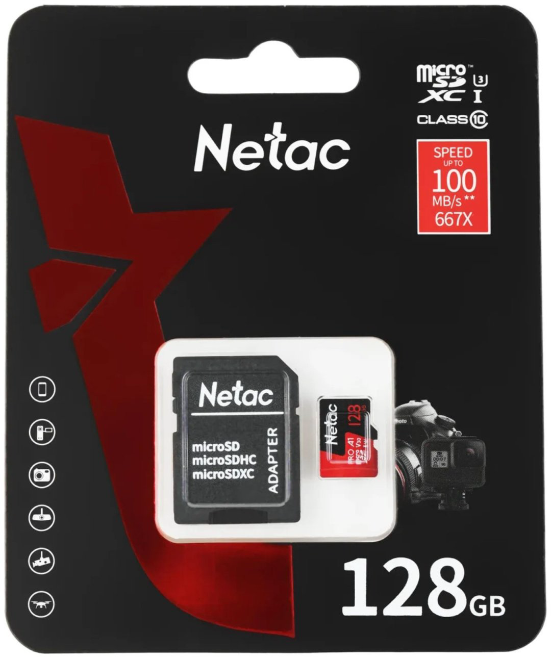 Карта памяти Netac P500 Extreme Pro NT02P500PRO-128G-R 128 Гб купить,NaN
