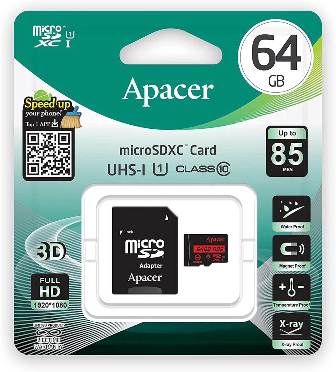 Карта памяти Apacer AP64GMCSX10U5-R 64 Гб купить,NaN