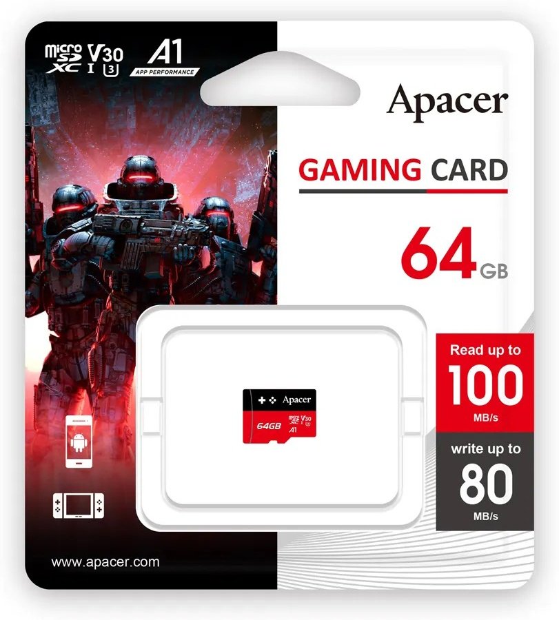 Карта памяти Apacer AP64GMCSX10U7-RAGC 64 Гб купить,12140