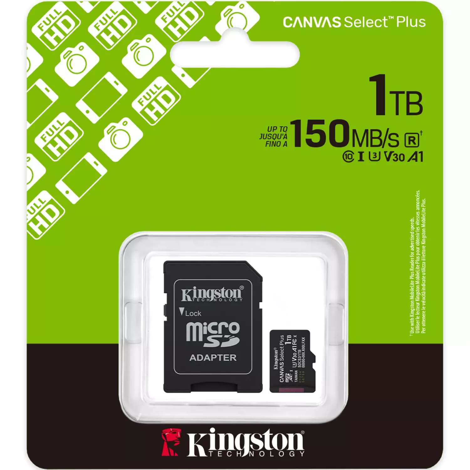 Карта памяти Kingston Canvas Select Plus SDCS3/1TB c адаптером SD - ForteMarket Карта памяти Kingston Canvas Select Plus SDCS3/1TB c адаптером SD купить,91037
