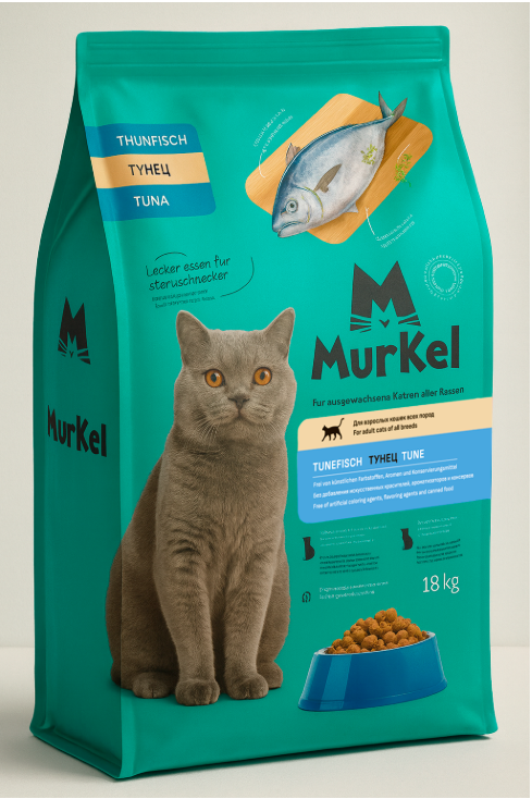 Корм сухой для кошек Murkel тунец 18кг купить,NaN