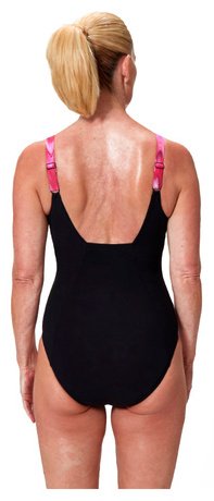 Купальник слитный Speedo черный, темно-розовый