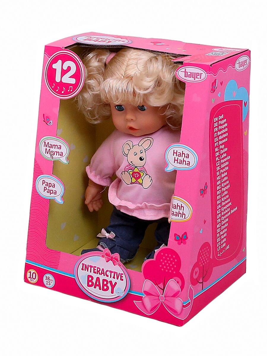 Пупс Bayer Dolls Первые звуки 38см  93813AA купить,NaN