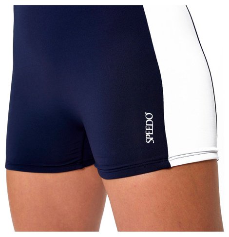 Купальник слитный Speedo белый, темно-синий