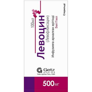 Getz Pharma Pvt. Ltd  Левоцин  5мг/мл раствор для инфузий 100 мл 