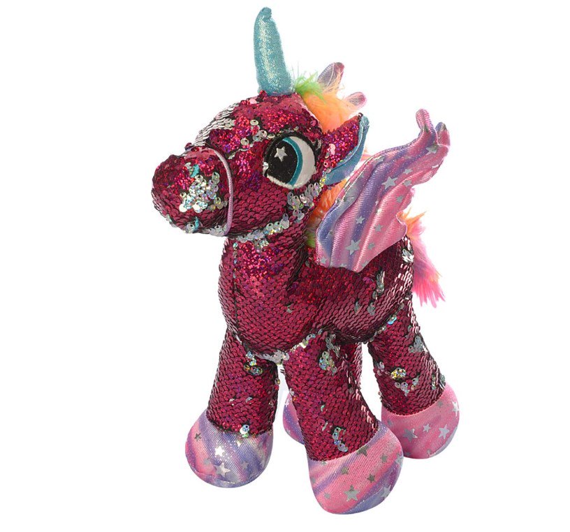 Мягкая игрушка Bulu-Xiong Plush Единорог  с пайетками ярко розовый 30см купить,NaN