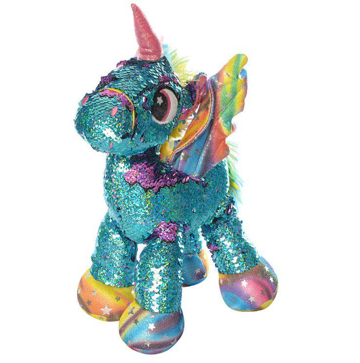 Мягкая игрушка Bulu-Xiong Plush Единорог  с пайетками голубой 30см купить,NaN