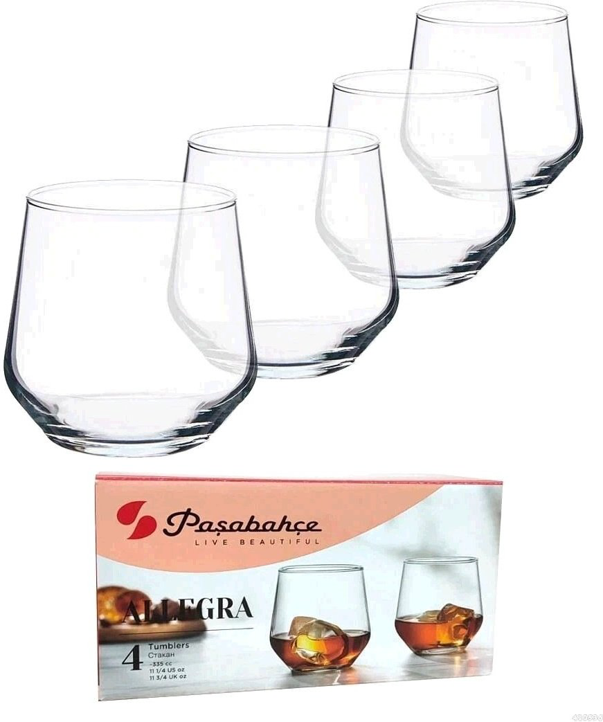 Стакан Pasabahce 335 мл, стекло, 4 шт купить,NaN