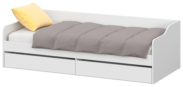 Кровать подростковая КР 2, 90x200 см, белый купить,NaN
