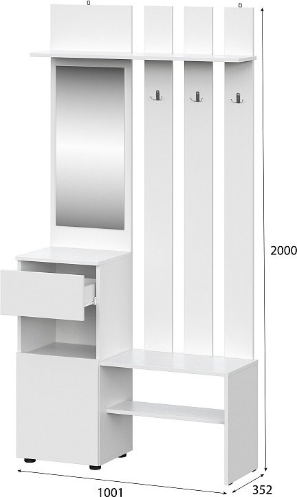 Вешалка напольная СВ Мебель Токио SV-0036, ЛДСП, 100.1x200 см, белый купить,NaN