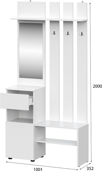 Вешалка напольная СВ Мебель Токио SV-0036, ЛДСП, 100.1x200 см, белый купить,NaN