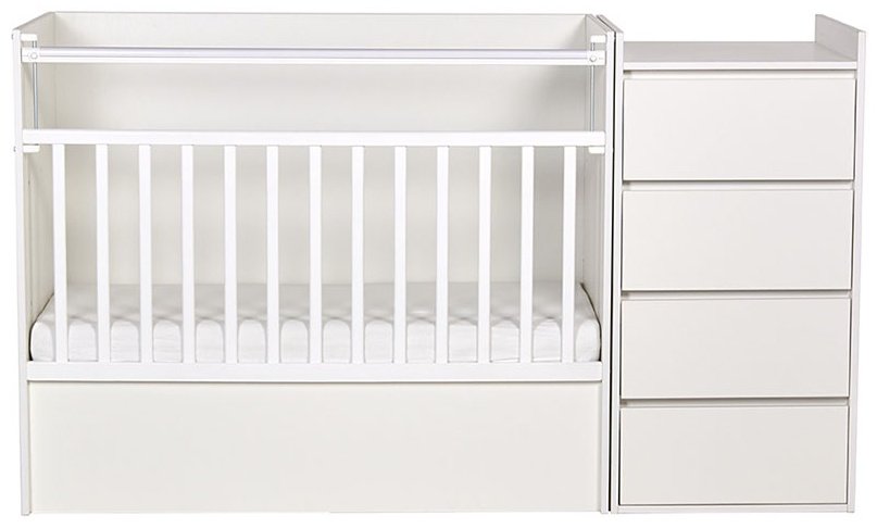 Детская кровать ZETA Polini kids Simple 1901, 60x120 см, белый купить,NaN