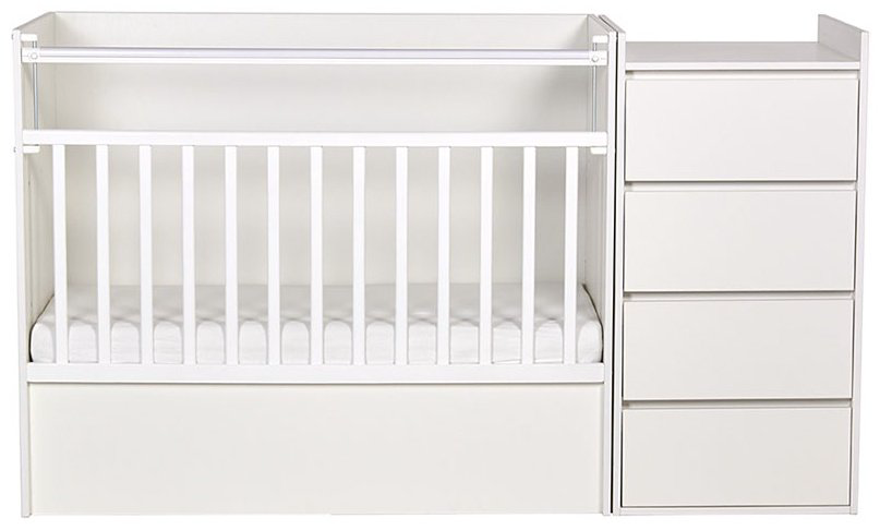 Детская кровать ZETA Polini kids Simple 1901, 60x120 см, белый купить,NaN