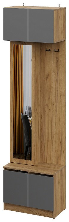 Вешалка напольная SV Авиньон, ЛДСП, 90x221.6 см, графит, коричневый купить,NaN