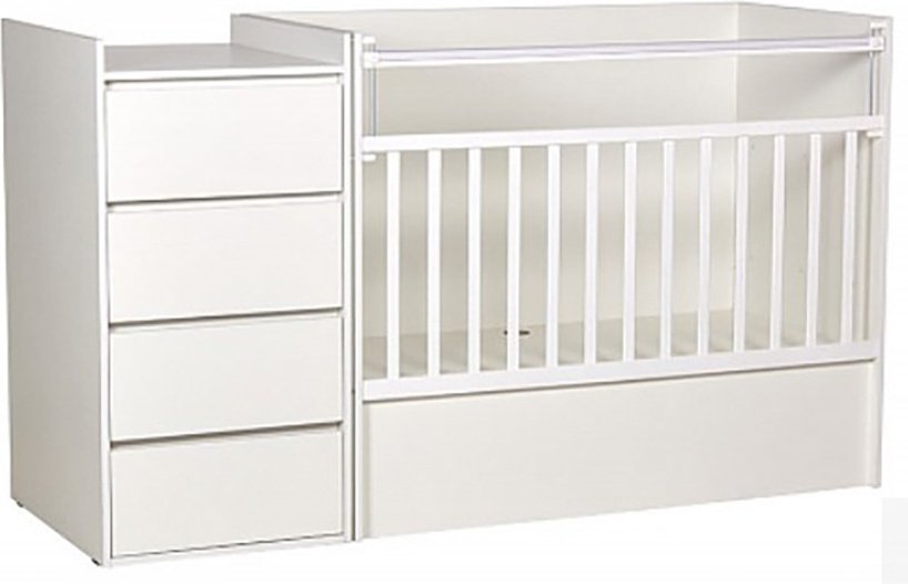 Детская кровать ZETA Polini kids Simple 1901, 60x120 см, белый купить,NaN