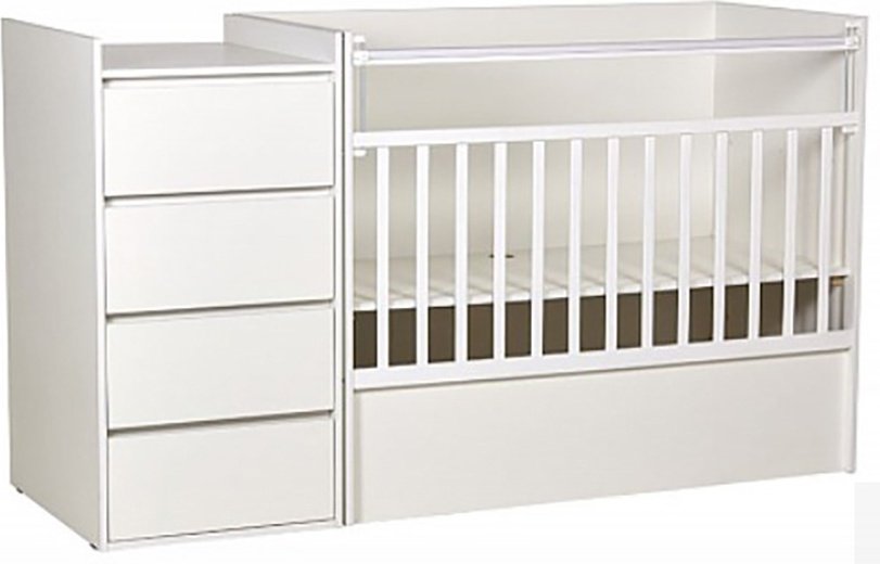 Детская кровать ZETA Polini kids Simple 1901, 60x120 см, белый купить,NaN
