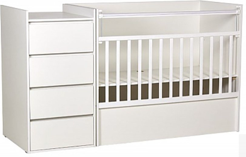 Детская кровать ZETA Polini kids Simple 1901, 60x120 см, белый купить,NaN