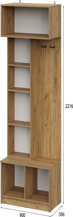Вешалка напольная SV Авиньон, ЛДСП, 90x221.6 см, графит, коричневый купить,NaN