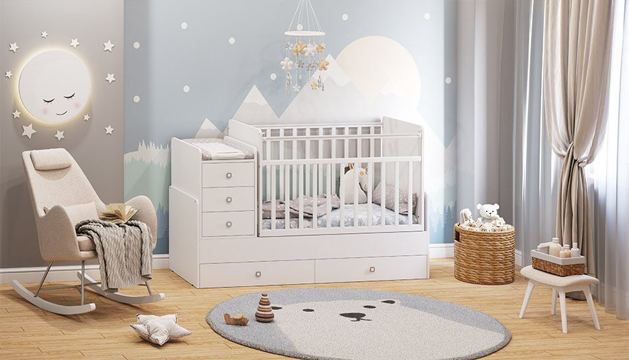 Детская кровать ZETA Фея 1100, 60x120 см, белый купить,NaN