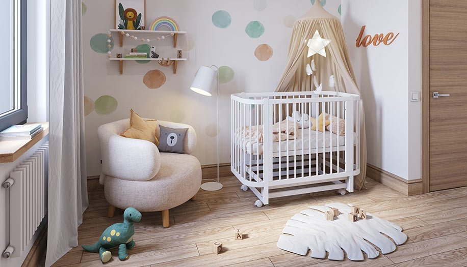 Детская кровать ZETA Polini kids Simple 350, 60x120 см, белый купить,NaN