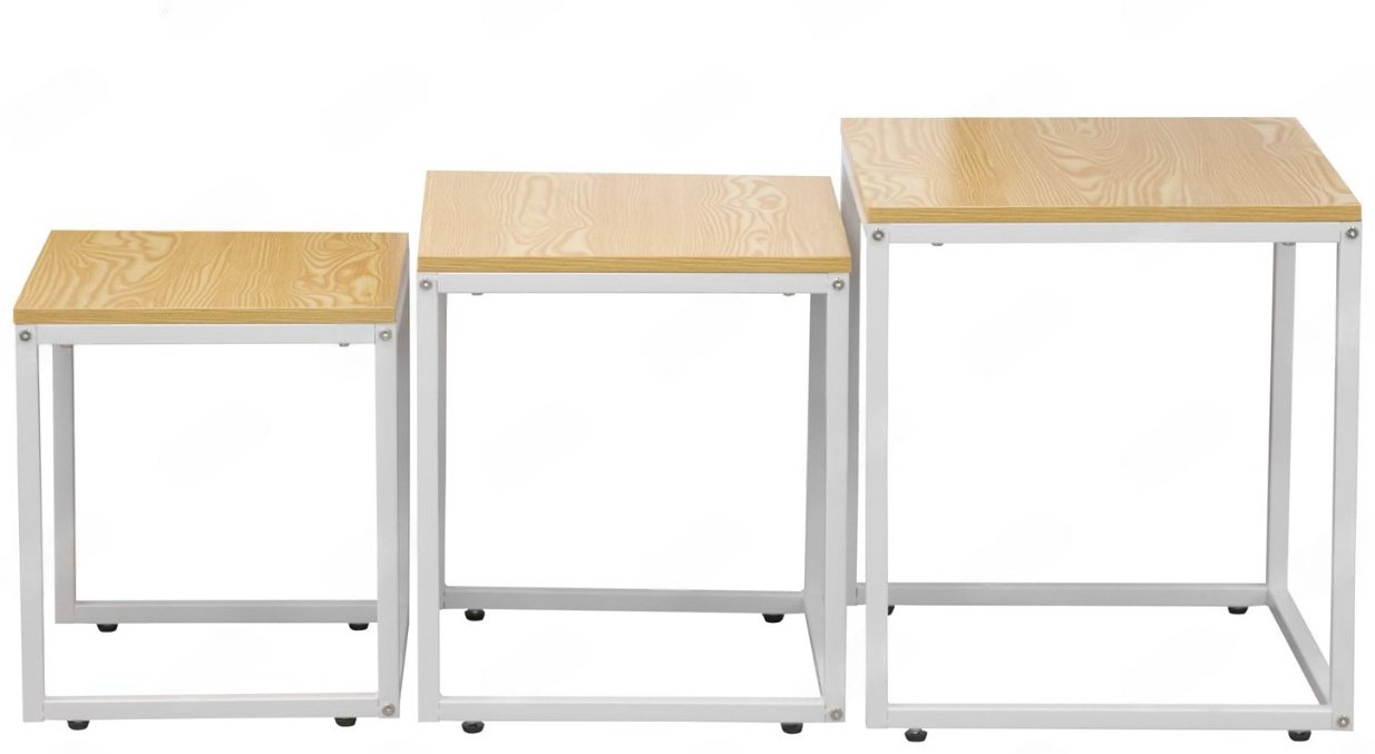Журнальный столик BT-03, 45x45x50 см, бежевый, белый купить,NaN