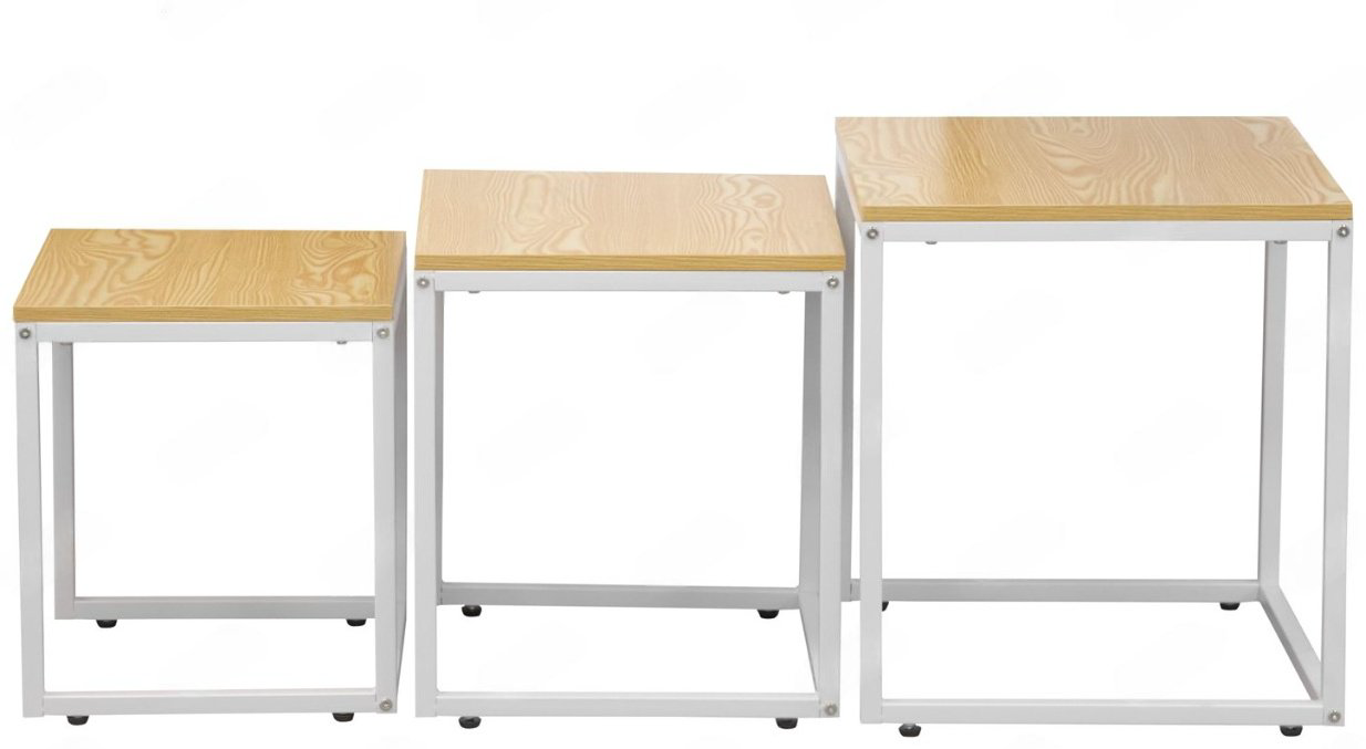 Журнальный столик BT-03, 45x45x50 см, бежевый, белый купить,NaN
