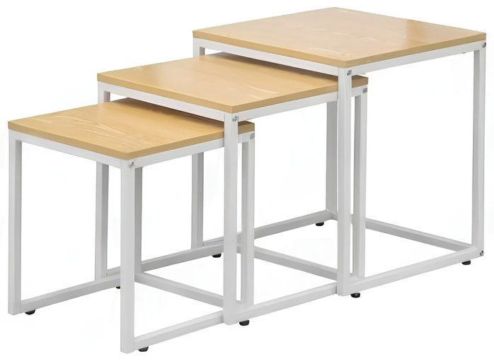 Журнальный столик BT-03, 45x45x50 см, бежевый, белый купить,NaN