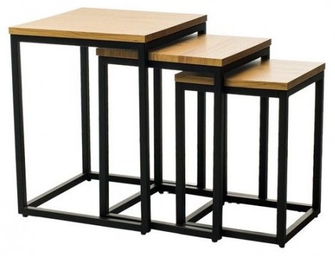Журнальный столик BT-03, 45x45x50 см, черный, светло-коричневый купить,NaN