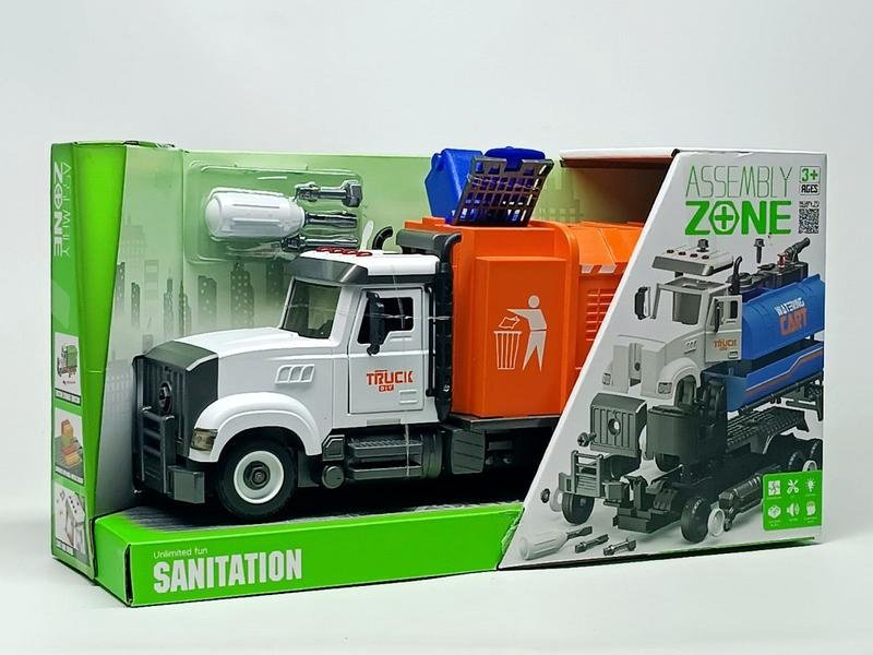 Yiwan Toys Мусоровоз YW9083A, пластик, белый, оранжевый купить,NaN