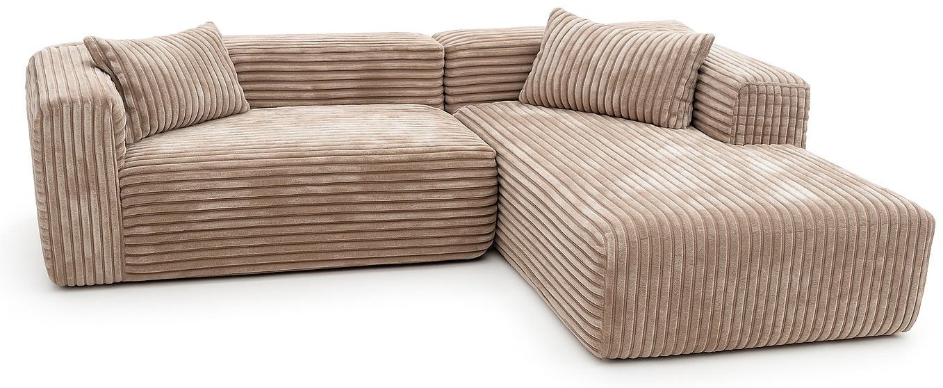 Бескаркасный диван ZETA Wave, 250х93 см, обивка велюр, коричневый купить,NaN