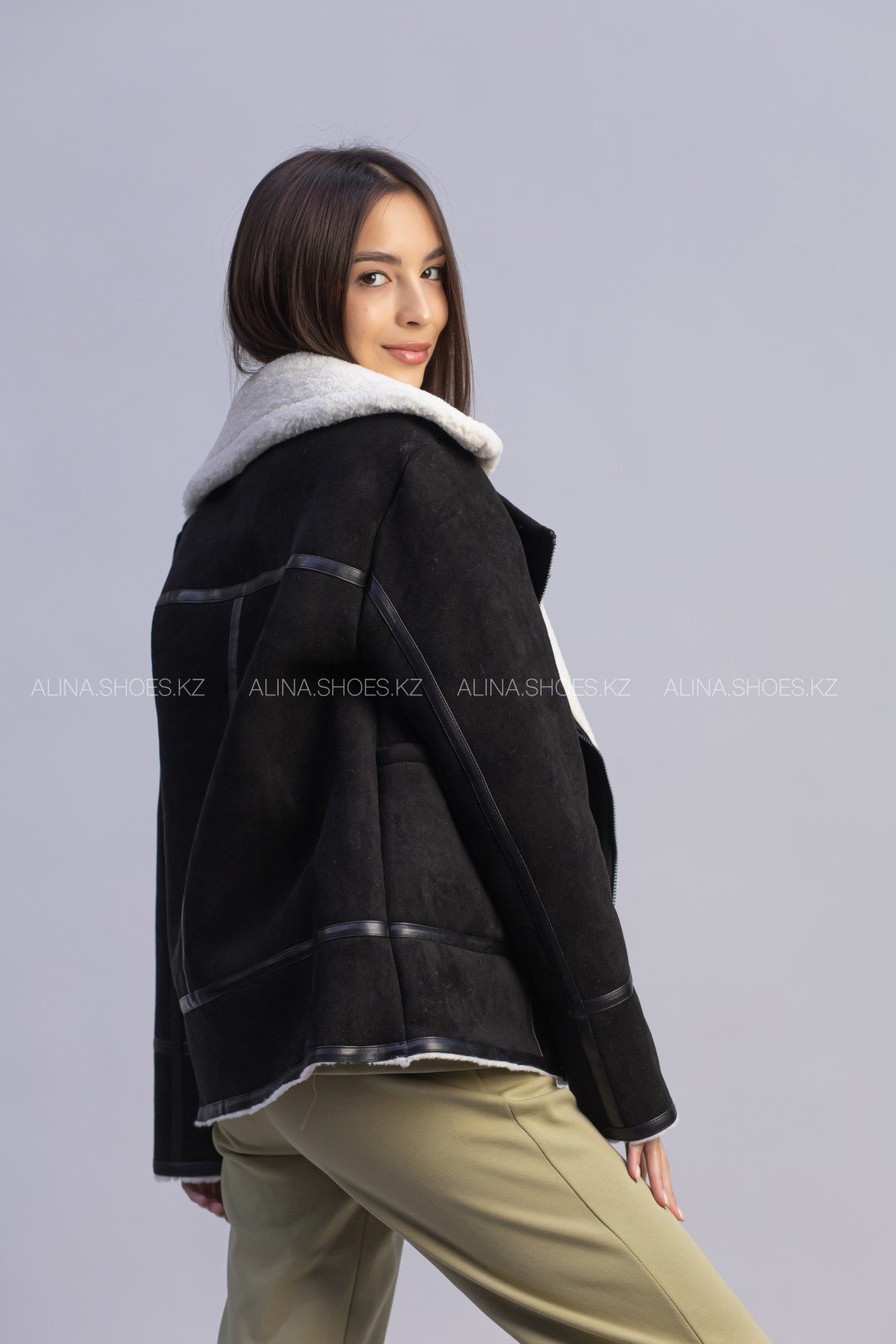 Дубленка alinashoes черный купить,NaN