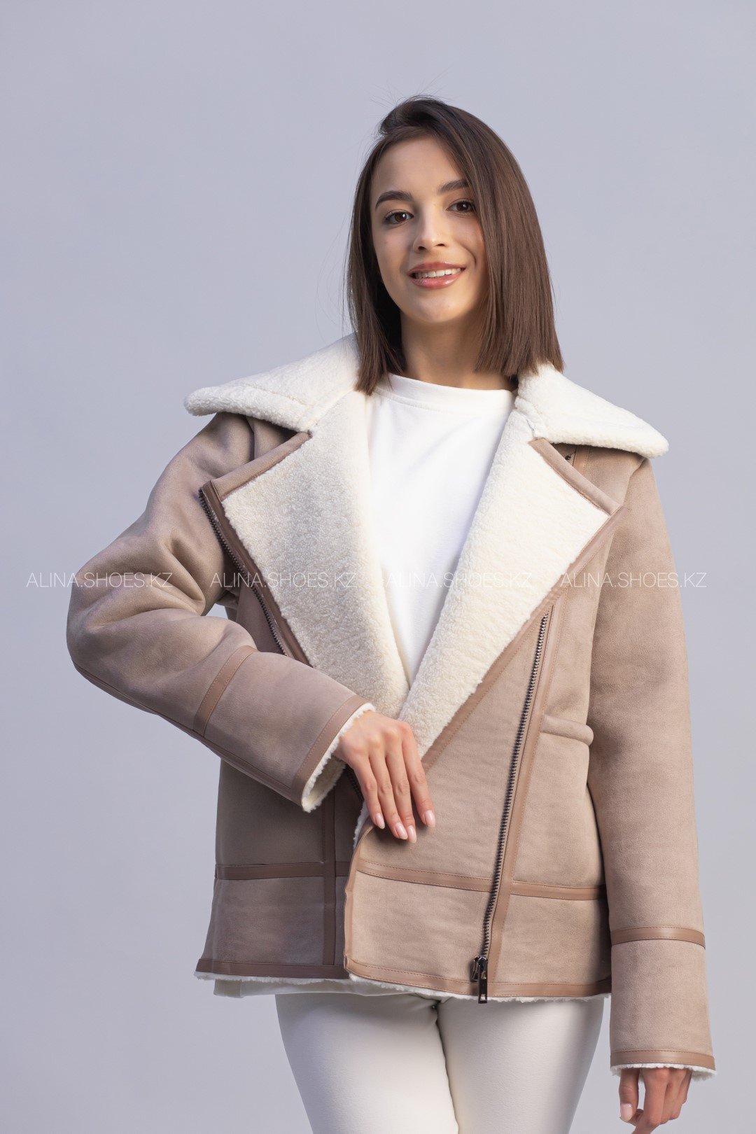 Дубленка alinashoes коричневый купить,NaN