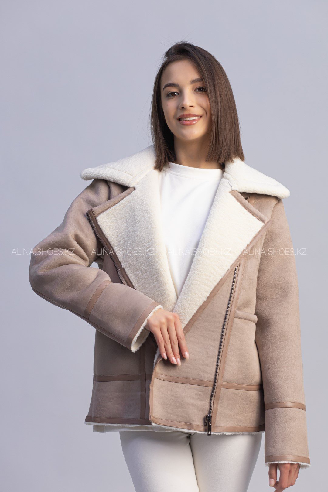 Дубленка alinashoes коричневый купить,NaN