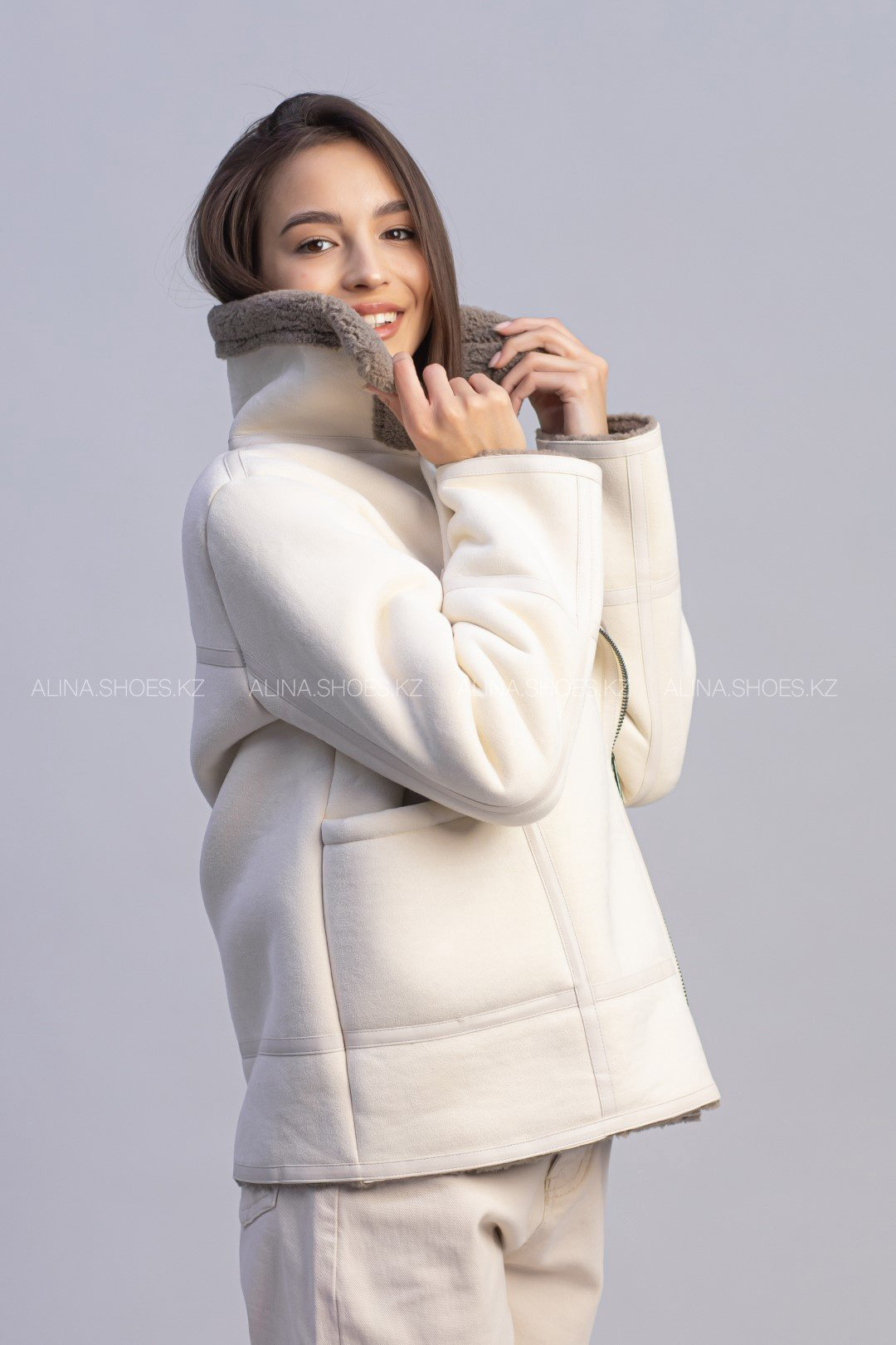 Дубленка alinashoes белый купить,NaN